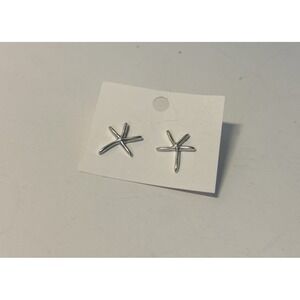 Sterling Silver Stud Starfish Earrings (1/2 x 1/2 Inch)